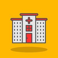 Hospital Filled Shadow Icon vector