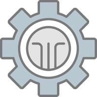 Cog Line Filled Light Icon vector