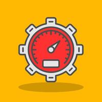 Pressure Gauge Filled Shadow Icon vector