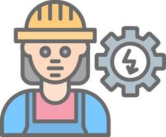 Electrical Engineer Line Filled Light Icon vector