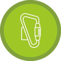 Carabiner Line Multi Circle Icon vector