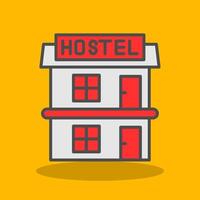 Hostal lleno sombra icono vector