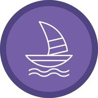 Windsurf Line Multi Circle Icon vector