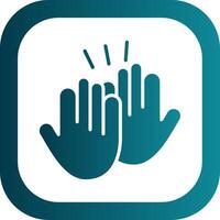 High Five Glyph Gradient Corner Icon vector