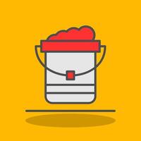 Pail Filled Shadow Icon vector