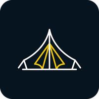 Tent Line Red Circle Icon vector