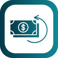 Money Back Guarantee Glyph Gradient Corner Icon vector