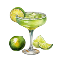 Painting of a Margarita Cocktail png