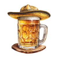 mexicano Cerveja com festivo vaqueiro chapéu png