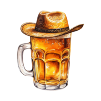 Mexikaner Bier mit festlich Cowboy Hut png