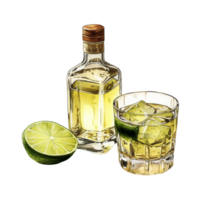 Clear Bottle of Tequila png
