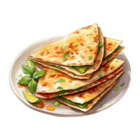 Quesadilla met gesmolten kaas uitrekken png