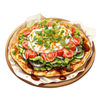 croustillant tostadas avec une variété de délicieux garnitures png