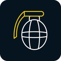 Grenade Line Red Circle Icon vector