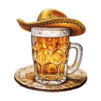 mexicano Cerveja com festivo vaqueiro chapéu png