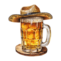 mexicano Cerveja com festivo vaqueiro chapéu png