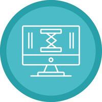 Lifting Table Line Multi Circle Icon vector