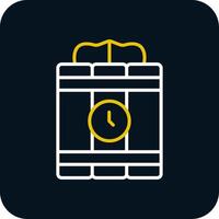 Dynamite Line Red Circle Icon vector