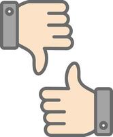 Like Dislike Line Filled Light Icon vector