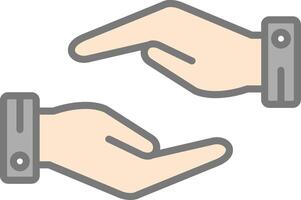 Support Hands Gesture Line Filled Light Icon vector