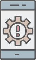 Warning Line Filled Light Icon vector