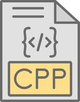 Cpp Line Filled Light Icon vector