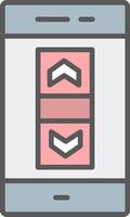 Scroll Bar Line Filled Light Icon vector