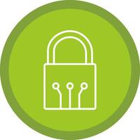 Padlock Line Multi Circle Icon vector