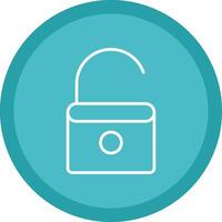 Open Lock Line Multi Circle Icon vector