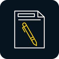 Pen And Paper Line Red Circle Icon vector