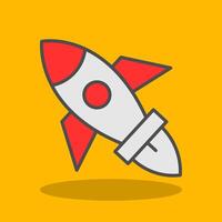 Rocket Filled Shadow Icon vector