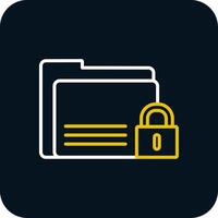 Secure Line Red Circle Icon vector