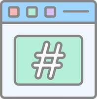 Hashtag Line Filled Light Icon vector