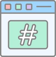 Hashtag Line Filled Light Icon vector