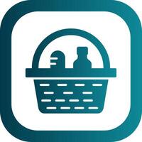 Picnic Basket Glyph Gradient Corner Icon vector