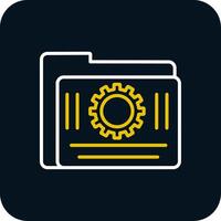 Folder Management Line Red Circle Icon vector