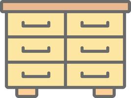 Cabinet Line Filled Light Icon vector