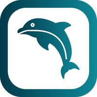 Dolphin Glyph Gradient Corner Icon vector