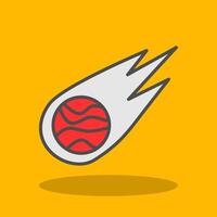 Asteroid Filled Shadow Icon vector