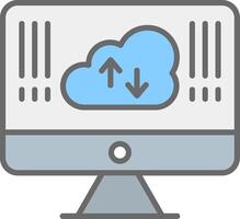 Computing Line Filled Light Icon vector