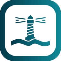 Lighthouse Glyph Gradient Corner Icon vector