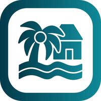 Beach House Glyph Gradient Corner Icon vector