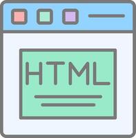 Html Line Filled Light Icon vector