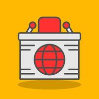 Desk Filled Shadow Icon vector