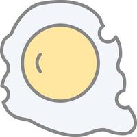 Fried Egg Line Filled Light Icon vector