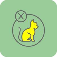 No Pets Allowed Glyph Gradient Corner Icon vector