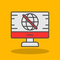 No Signal Filled Shadow Icon vector