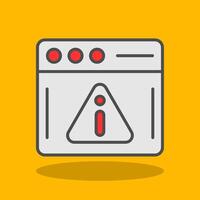 Warning Filled Shadow Icon vector