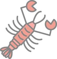 Lobster Line Filled Light Icon vector