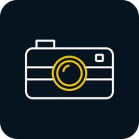 Camera Line Red Circle Icon vector